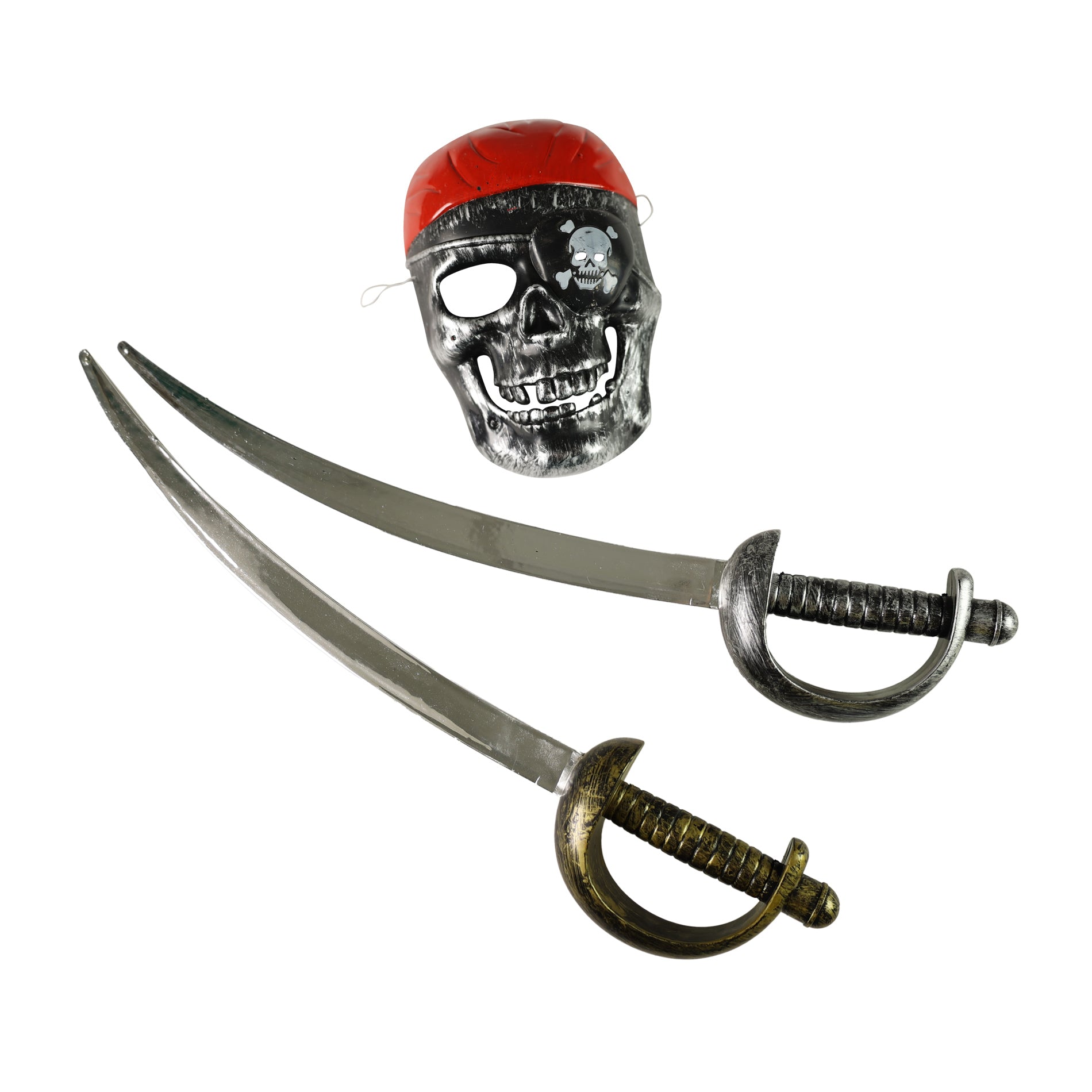 Pirate costume set with two swords and mask