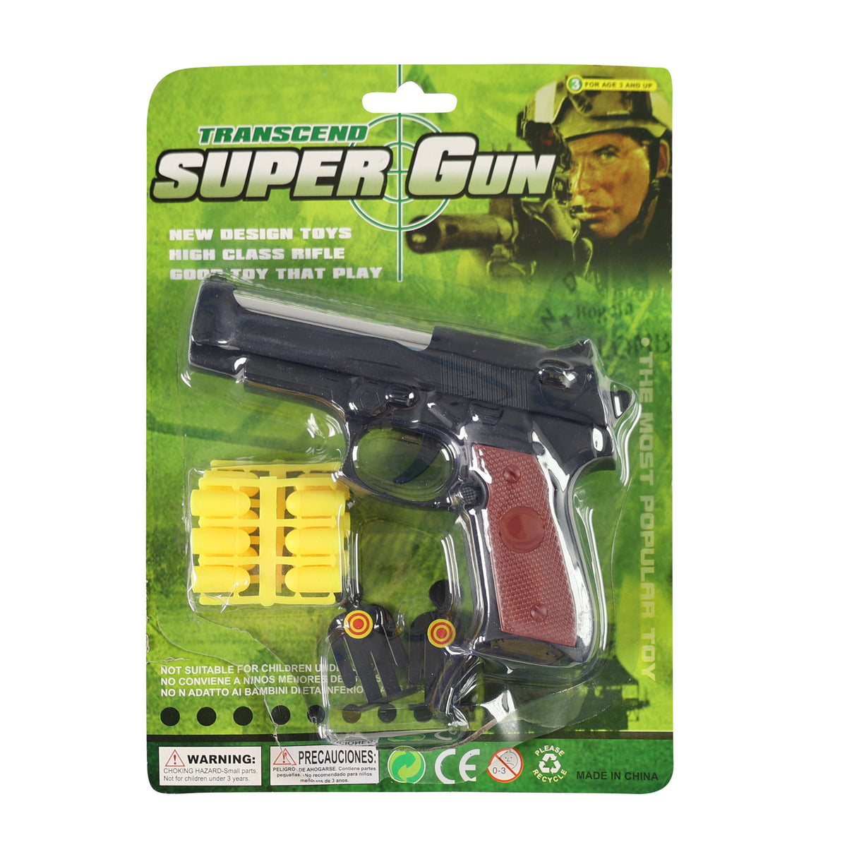 Toy gun with rubber bullets