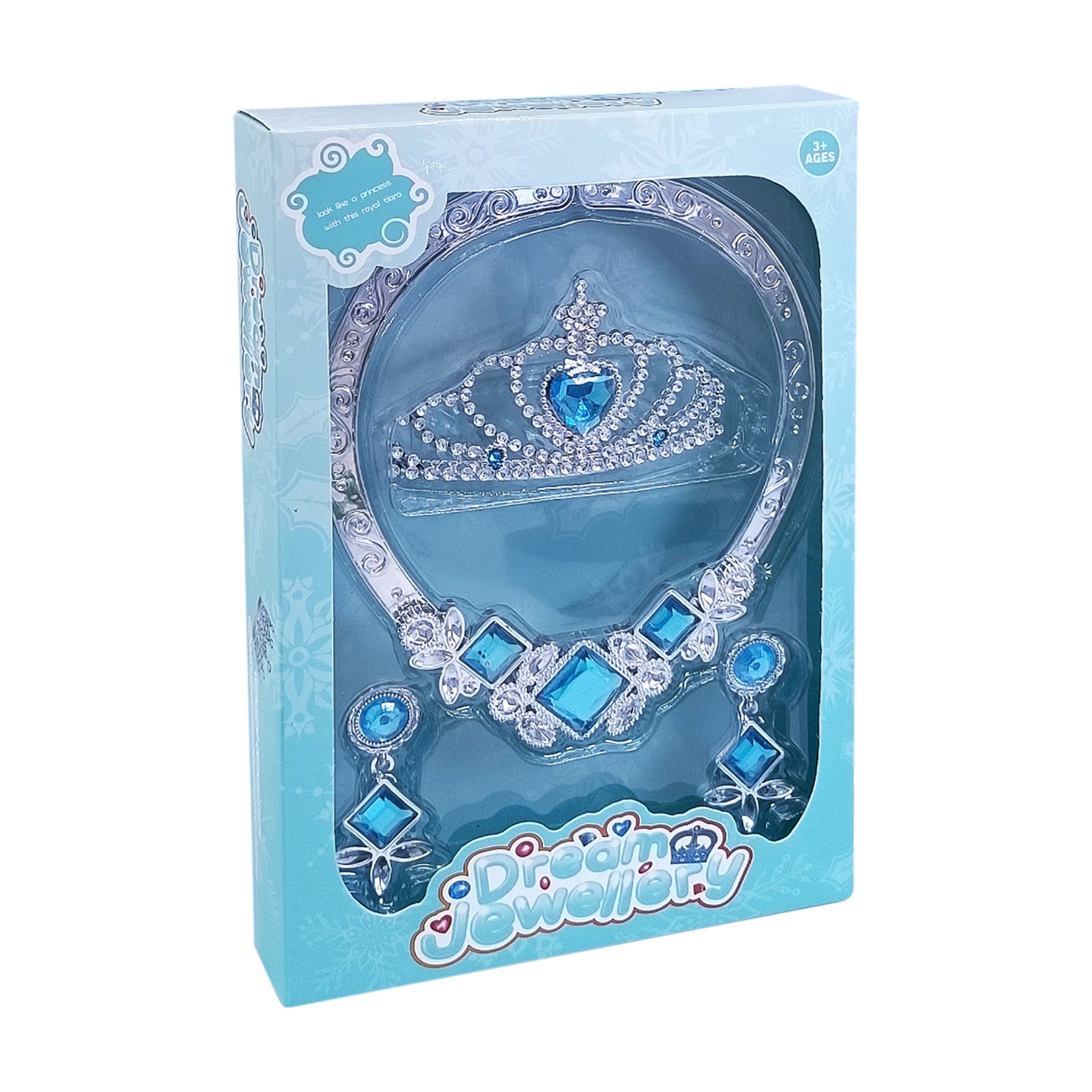 Blue princess costume accessory set with necklace