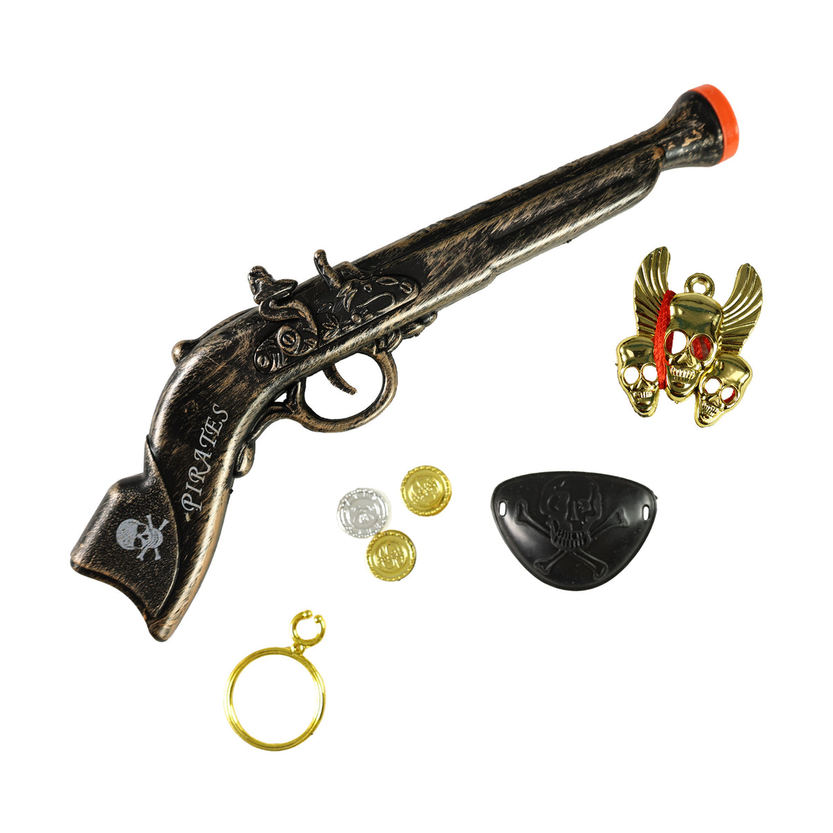 Pirate costume set with toy pistol