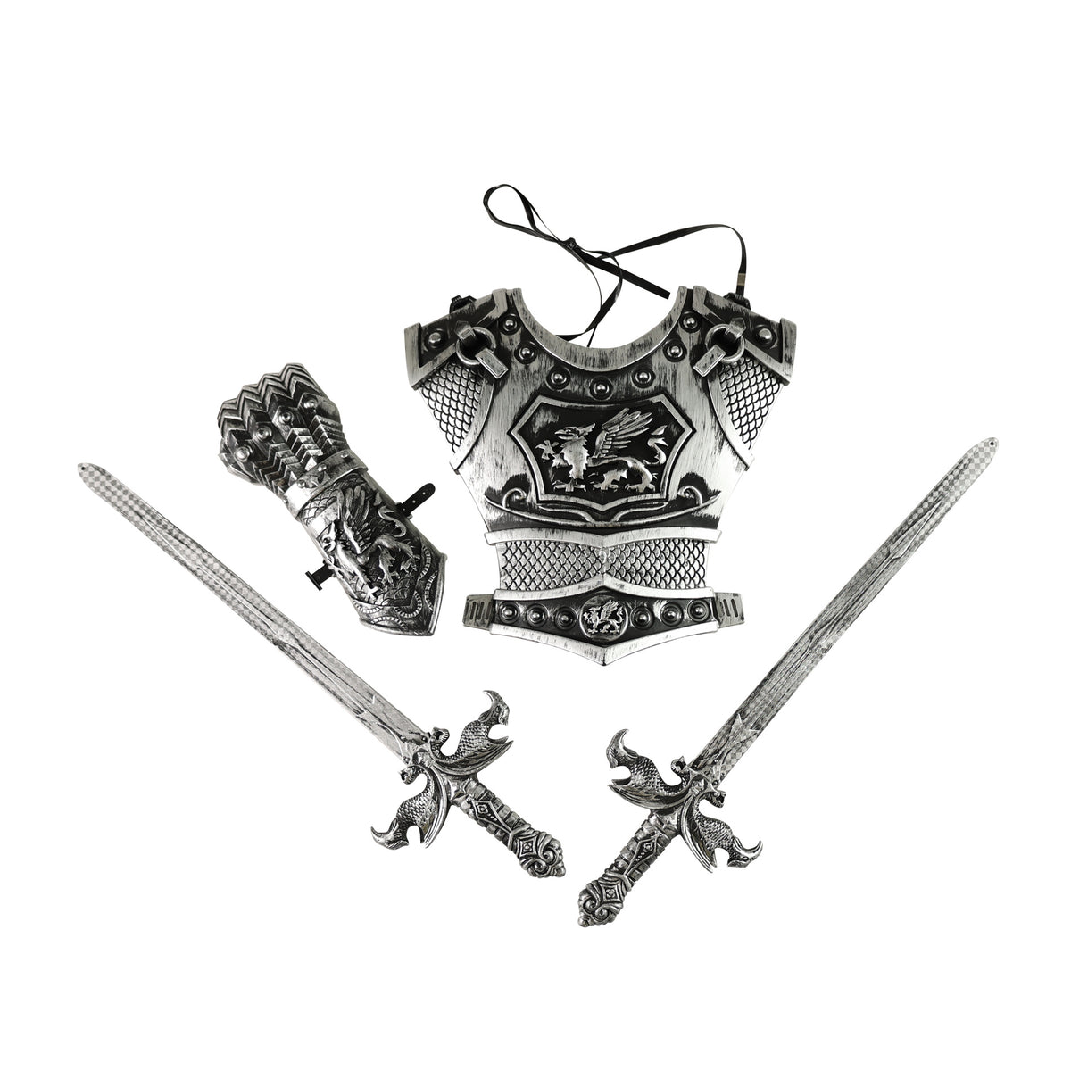 Silver Knight Set with Swords