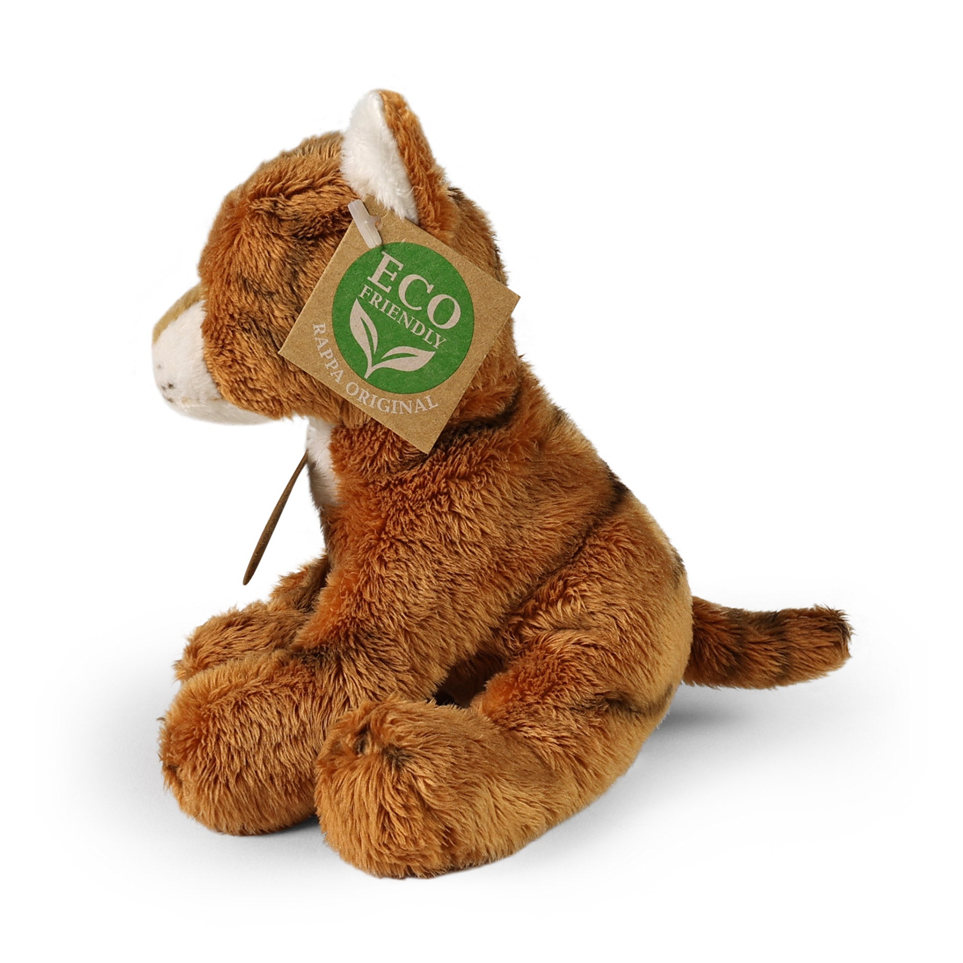 Plush reddish sitting cat 14 cm