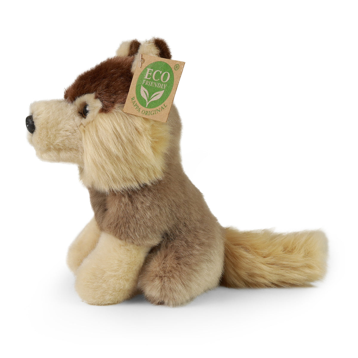 Seated plush wolf 16 cm