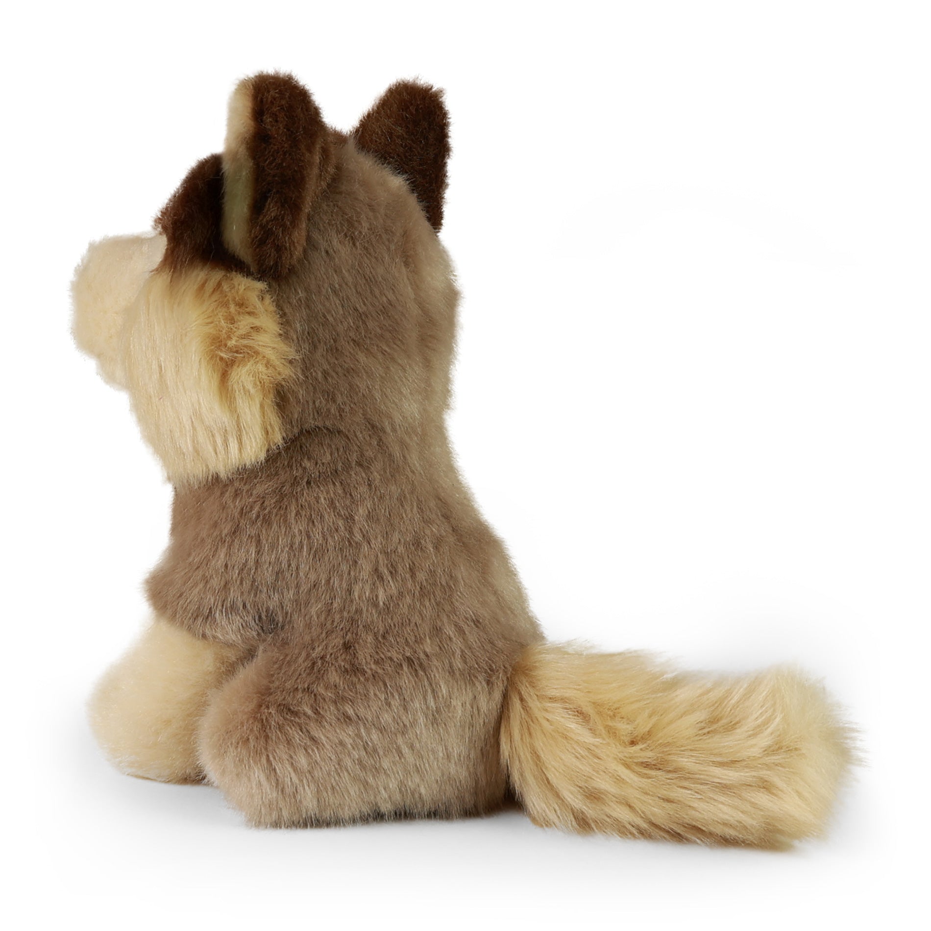 Seated plush wolf 16 cm