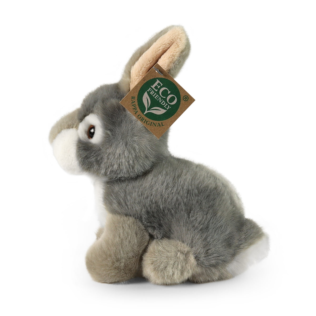 Seated Grey Plush Rabbit 16 cm