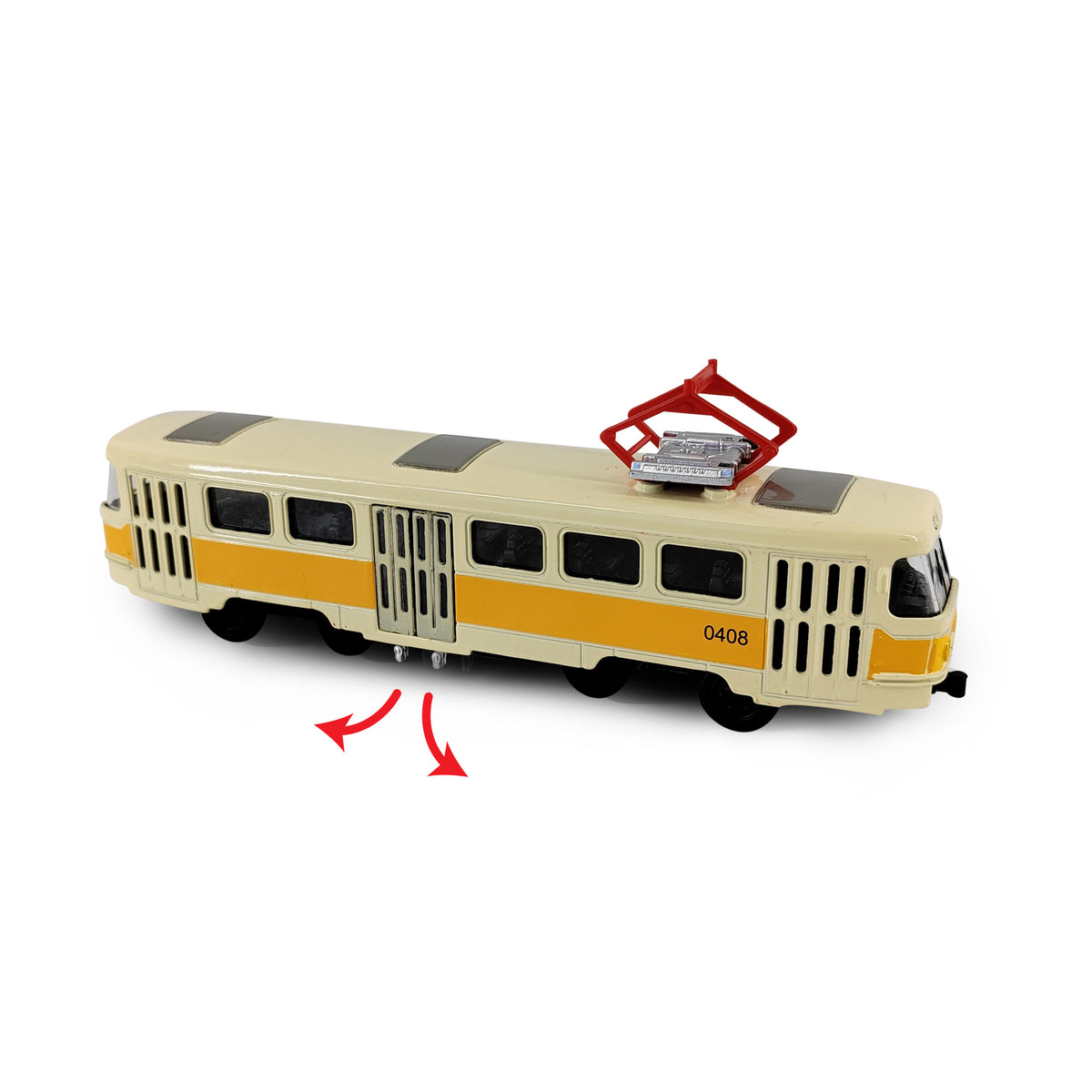 Metal Czech retro tram T3 yellow 16 cm / Tramvaj T3