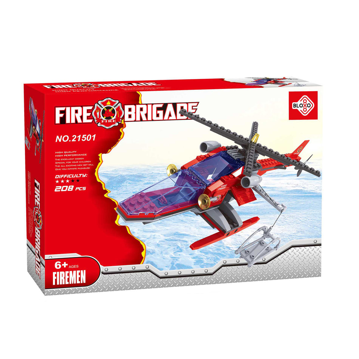 BLOXO building blocks fire helicopter 168 pcs