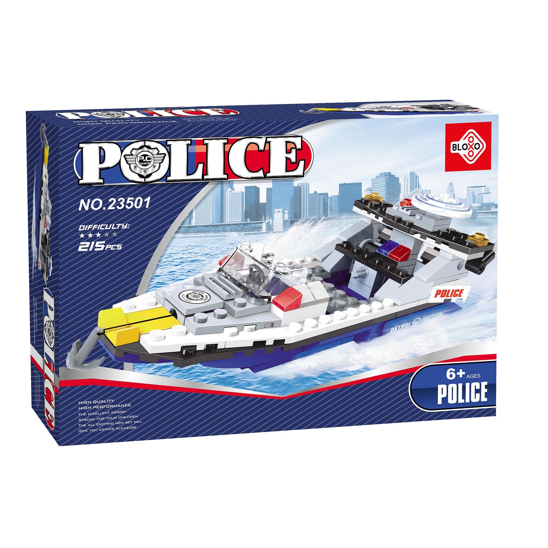 BLOXO building set police boat 195 pcs