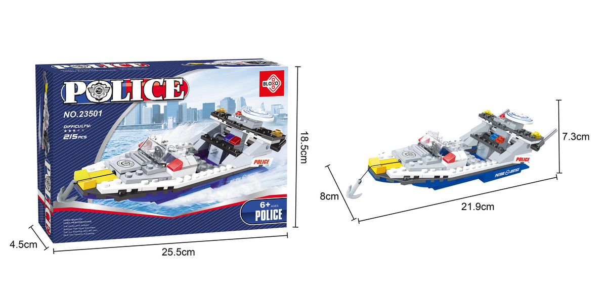 BLOXO building set police boat 195 pcs
