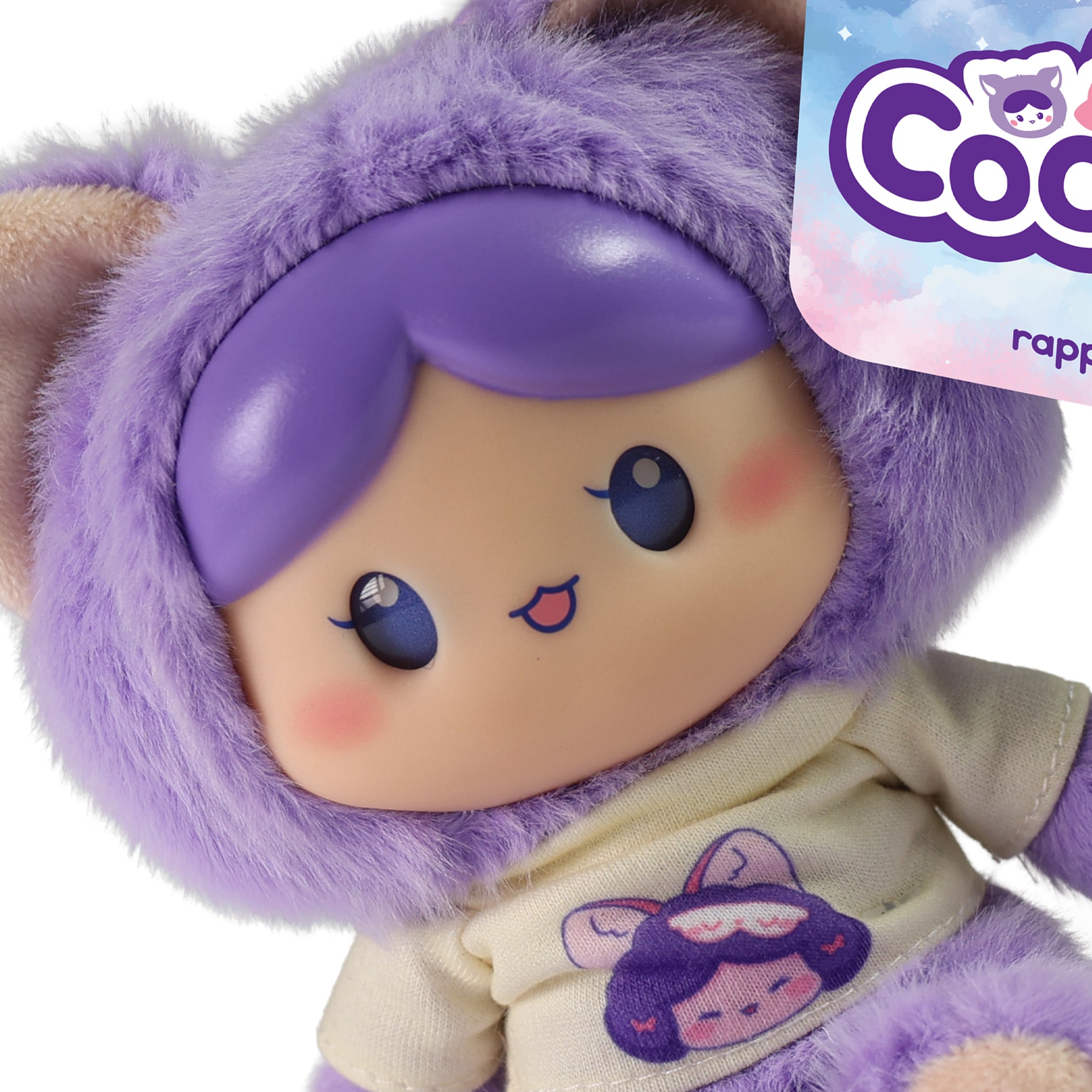Purple plush COOLIES doll 15 cm