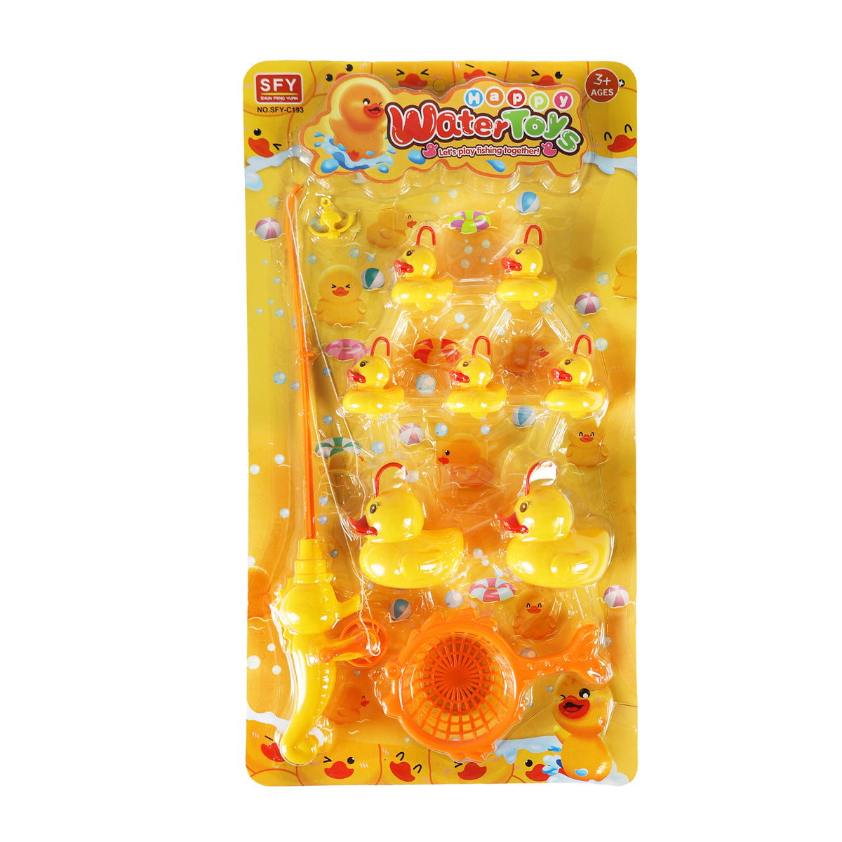 Duck fishing game with rod and net