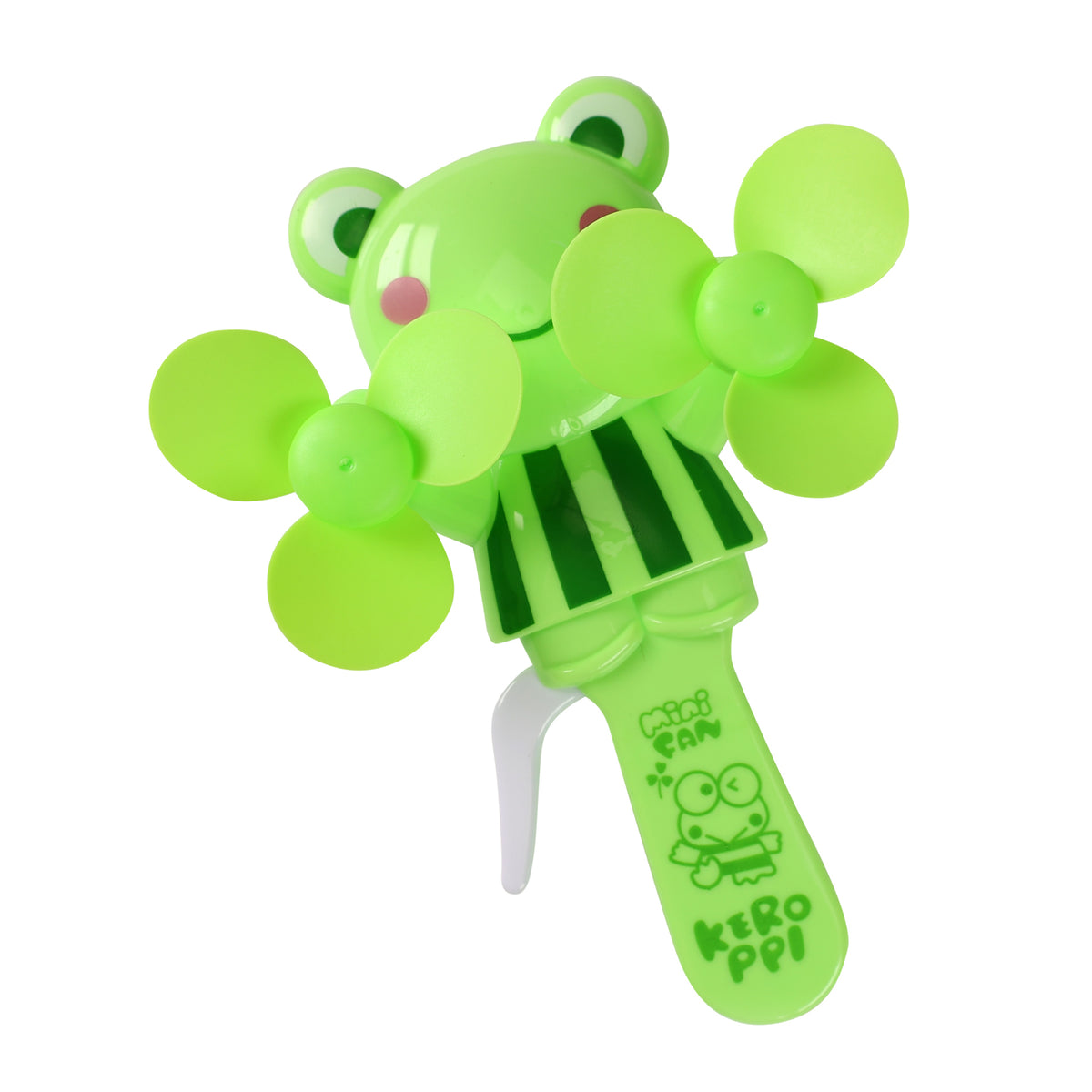 Hand-held plastic fan with frog