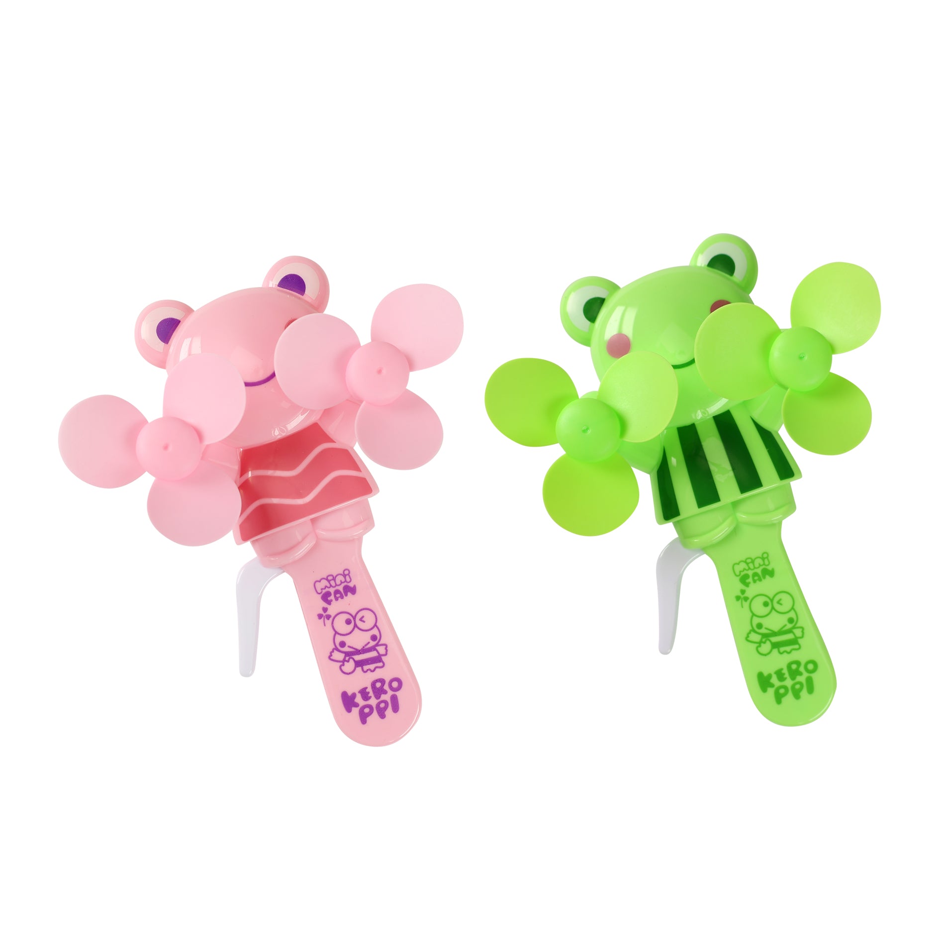 Hand-held plastic fan with frog