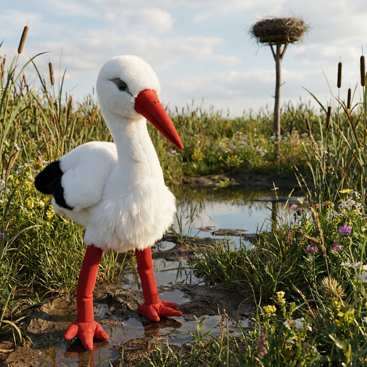 Plush stork 32 cm