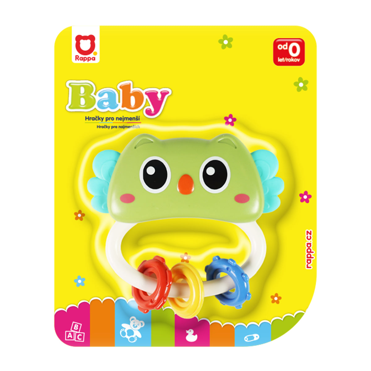 Baby rattle and teether owl