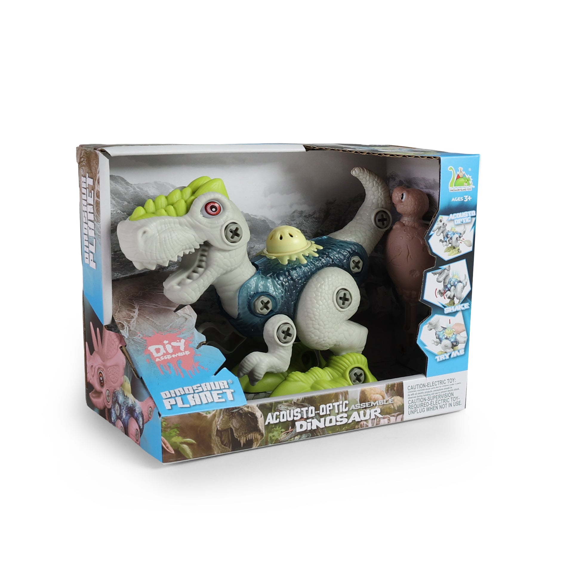 Screw-together dinosaur with sound and light