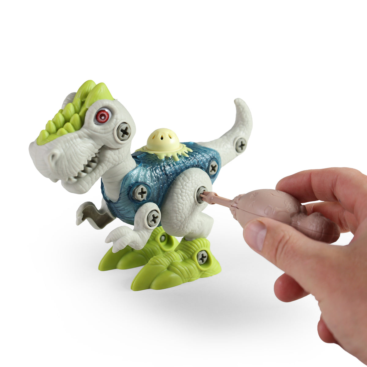 Screw-together dinosaur with sound and light
