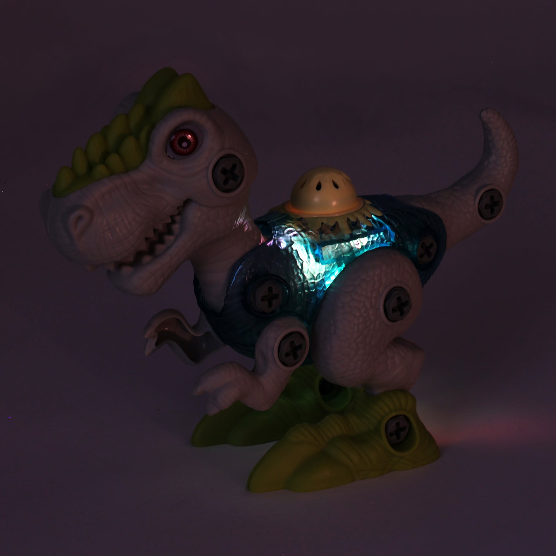 Screw-together dinosaur with sound and light
