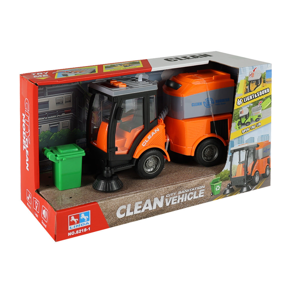 Toy cleaning vehicle with sound and lights 21 cm