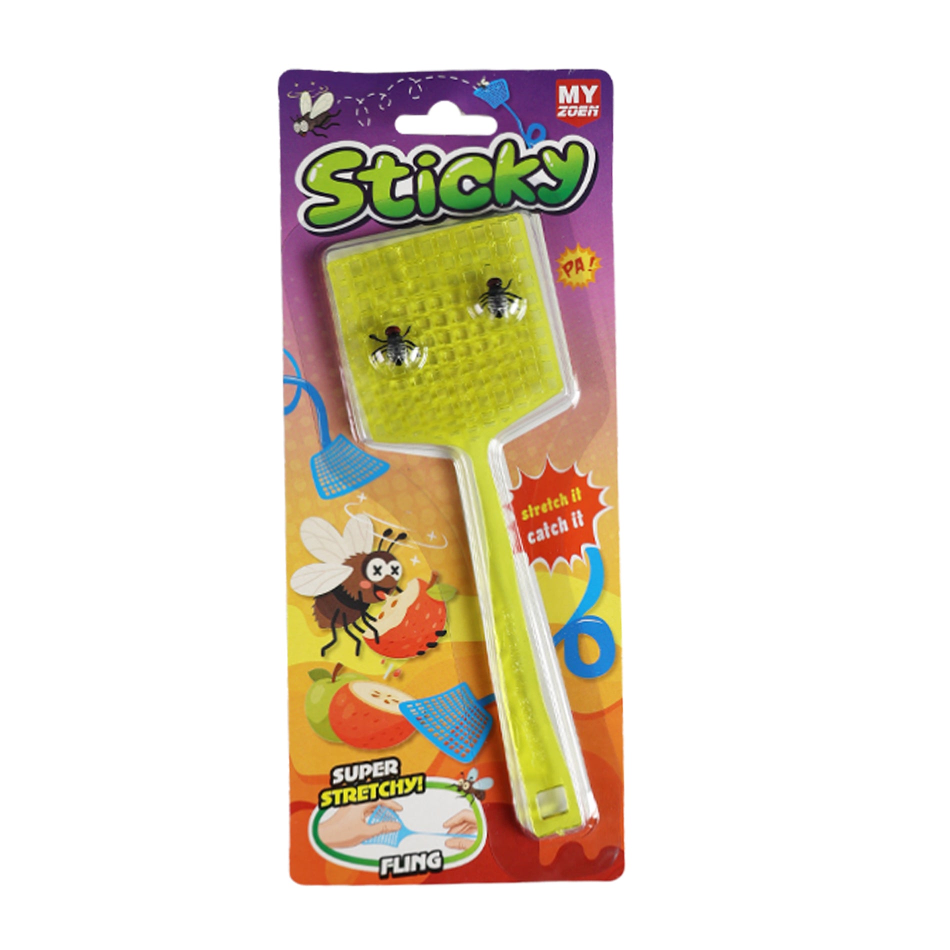 Sticky slap hand with flies