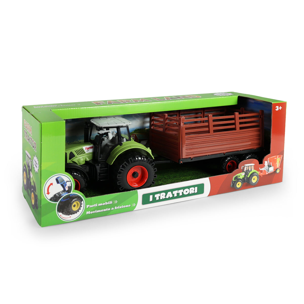 Toy tractor with trailer 45 cm
