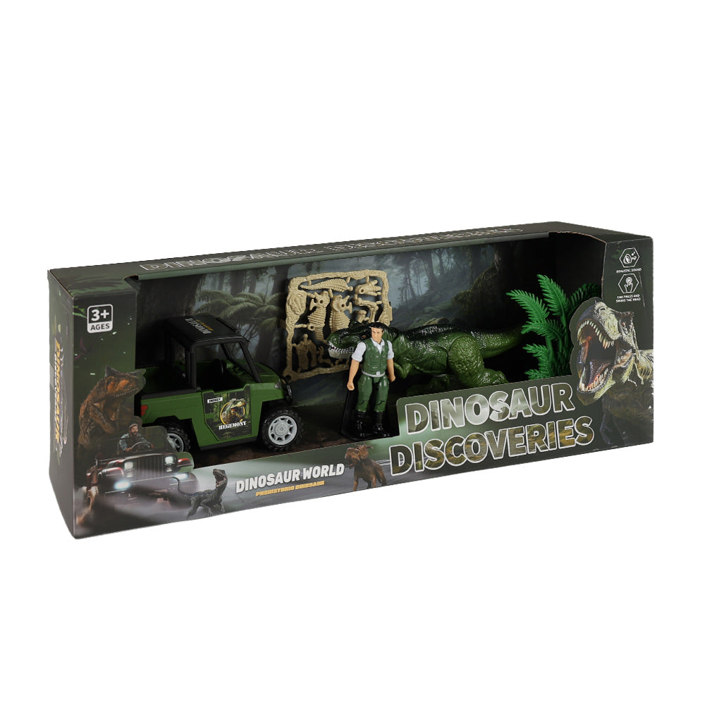 Dinosaur park set with car and sound dinosaur