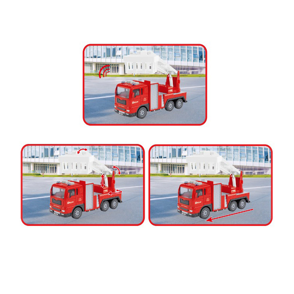 Fire truck with platform, sound and lights 15 cm