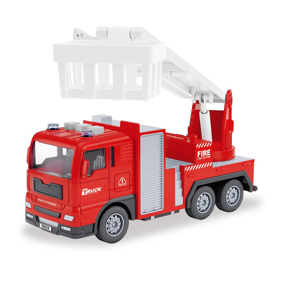 Fire truck with platform, sound and lights 15 cm