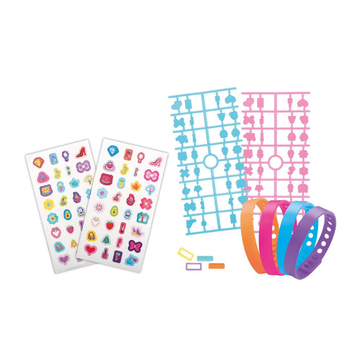 Bracelet making kit with stickers, 4 bracelets