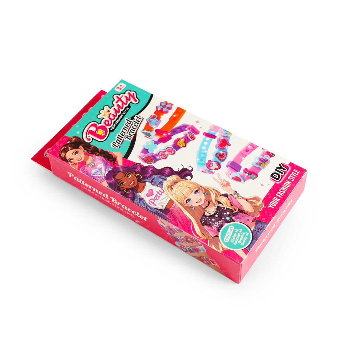 Bracelet making kit with stickers, 4 bracelets