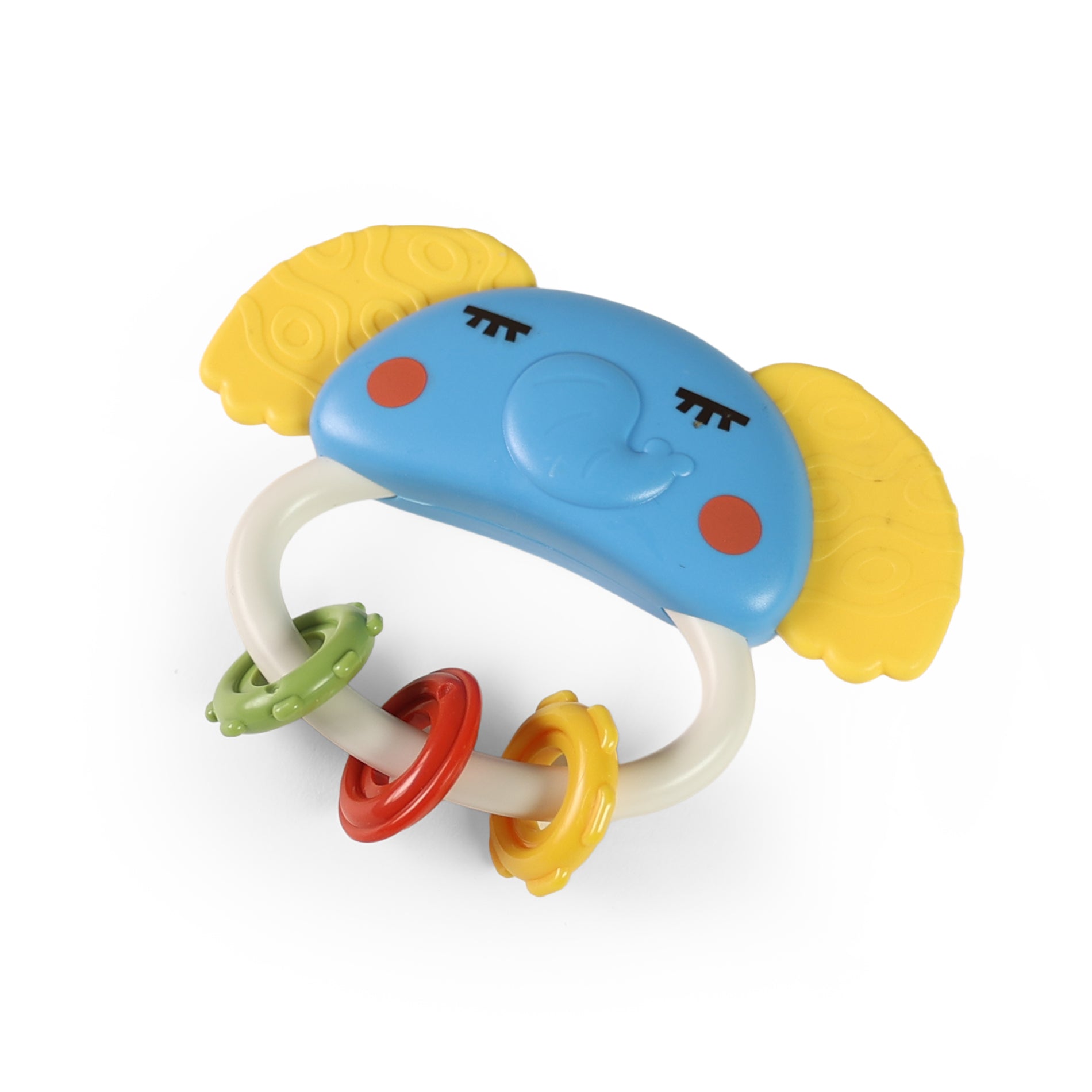 Baby rattle and teether colourful elephant