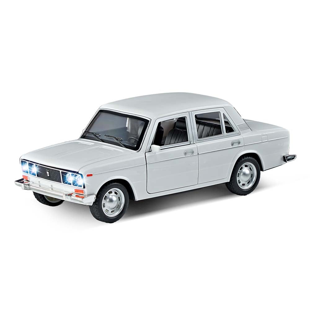White toy car with sound and lights 18 cm
