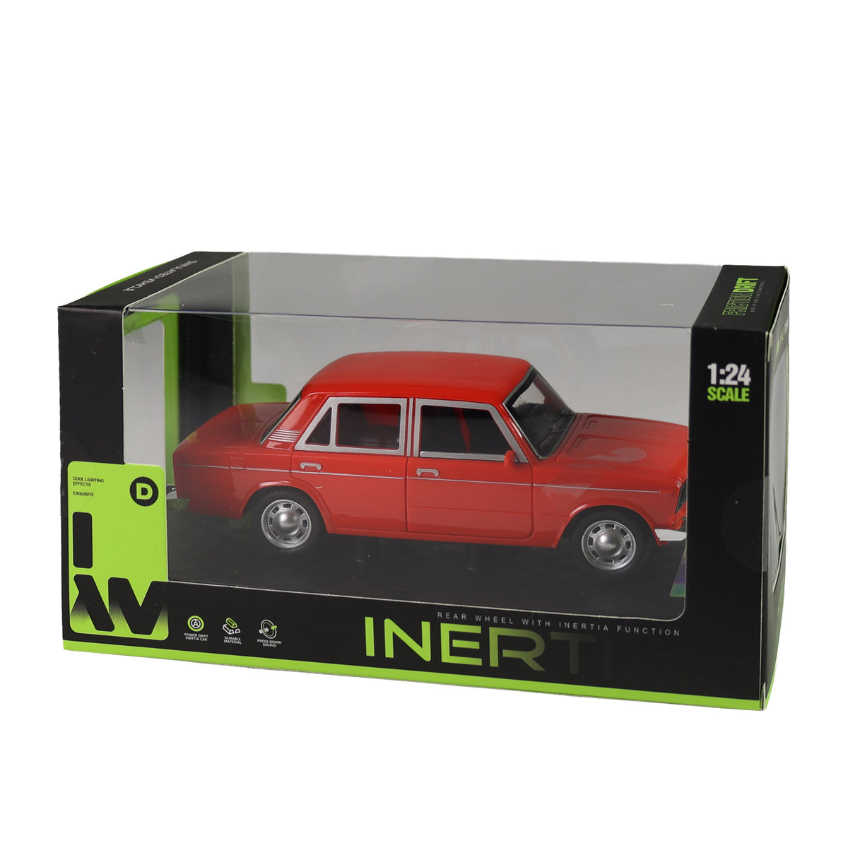 Red toy car with sound and lights