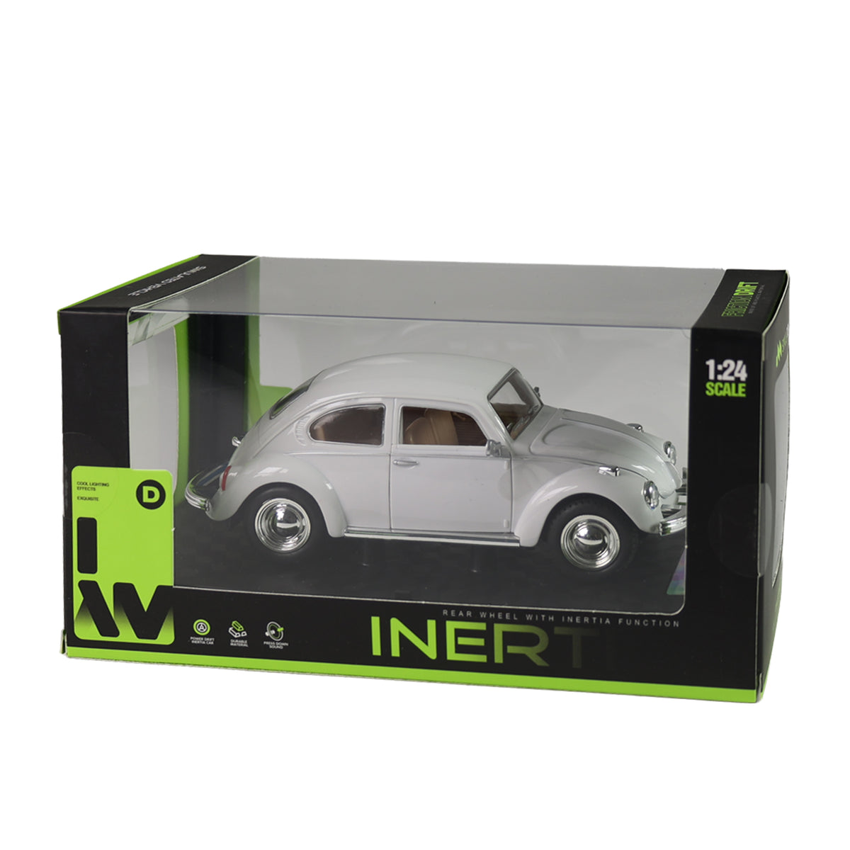 White toy car with lights and sound