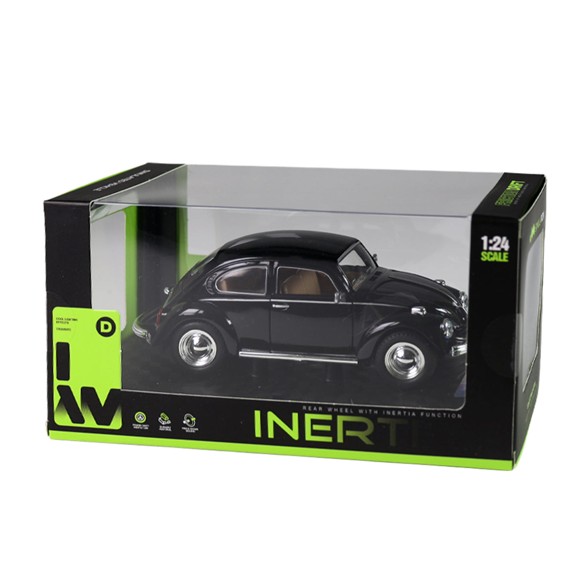 Black toy car with sound and lights