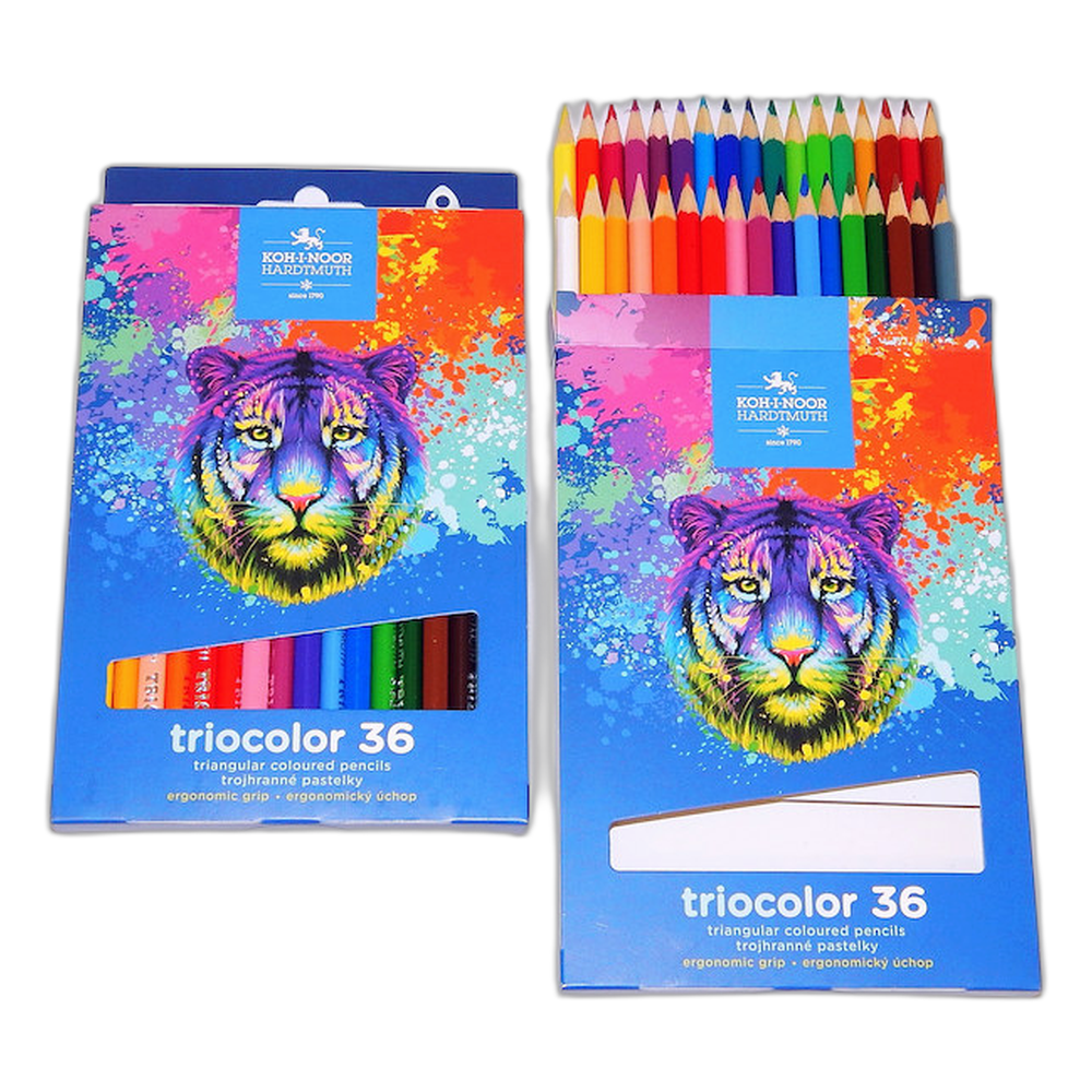 Koh-i-Noor Triocolor Thin Triangular Coloured Pencils 36 Tiger