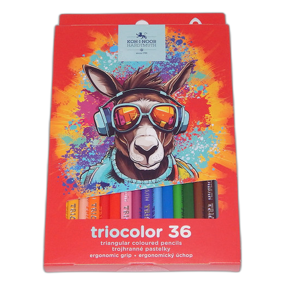 Koh-i-Noor 3135 Thin Triangular Coloured Pencils 36 Donkey