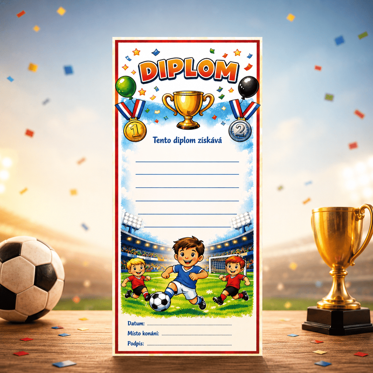 Milk Chocolate Gift Bar, Football Diploma for Young Players