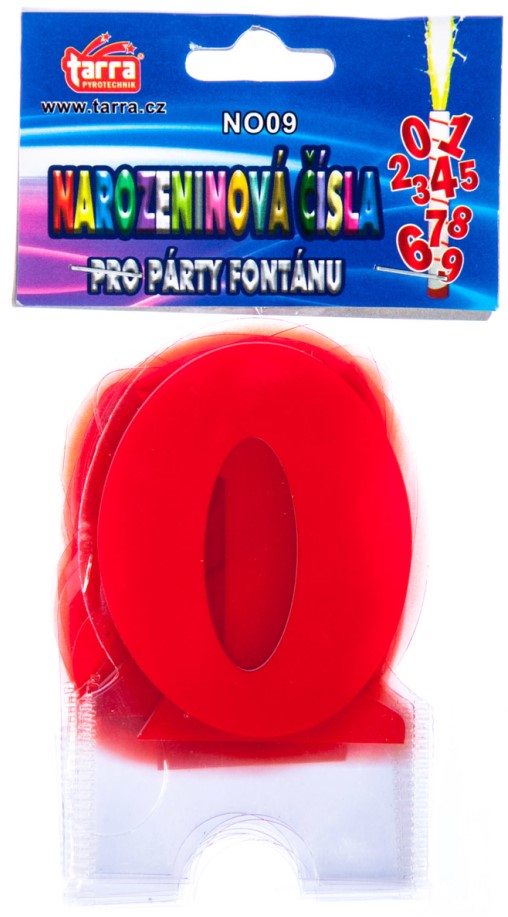 Birthday numbers for party fountain 0-9