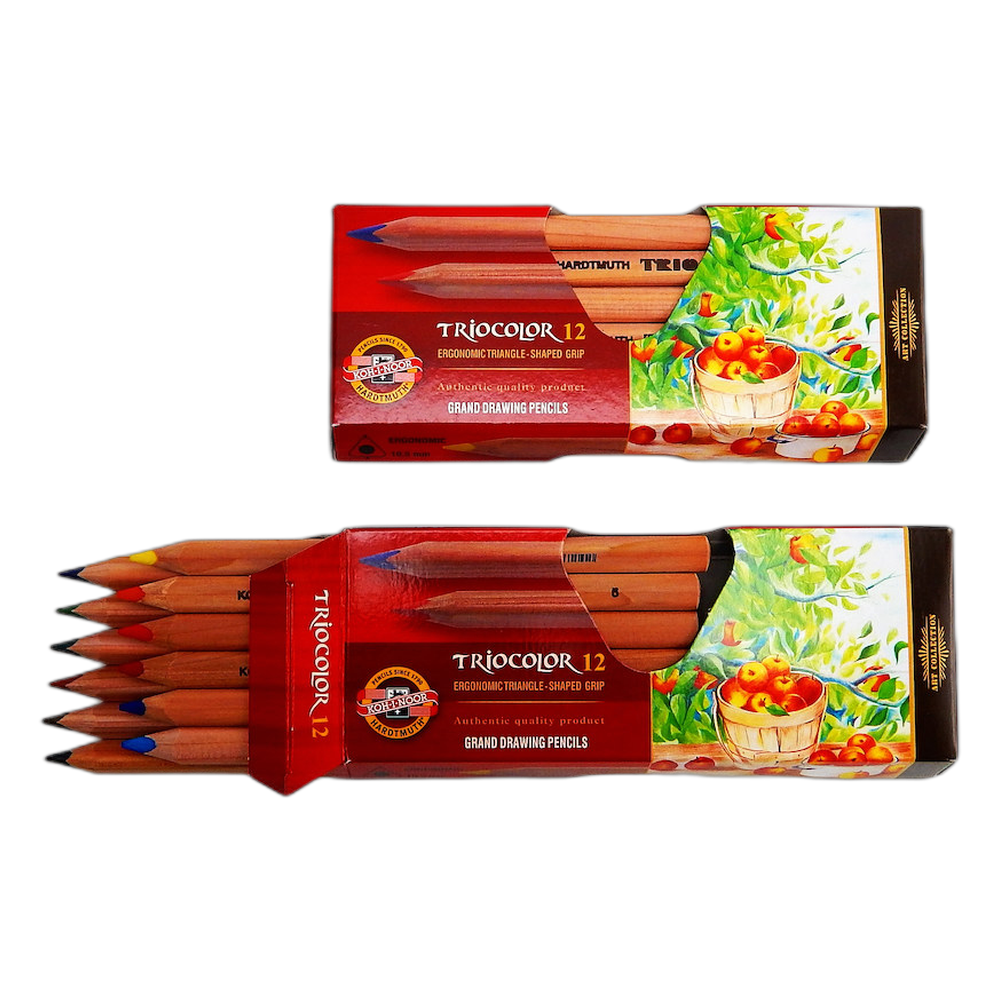 Koh-i-Noor Triocolor Jumbo Triangular Pencils 12 Natural