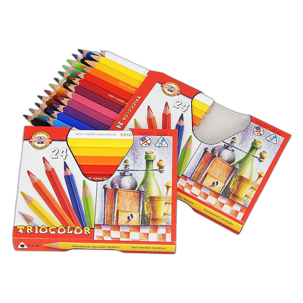 Koh-i-Noor Triocolor Jumbo Triangular Pencils 24