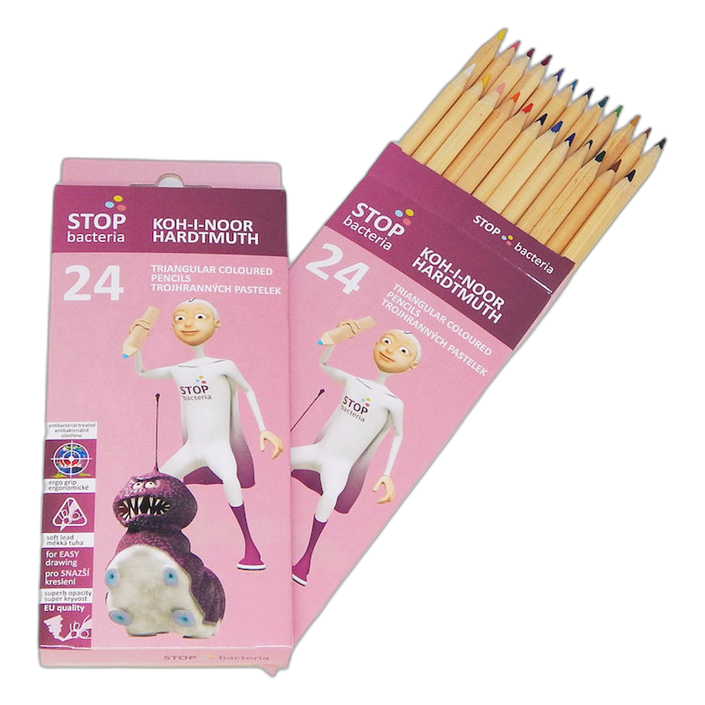 Koh-i-Noor 3194N Triangular Coloured Pencils 24 Antibacterial