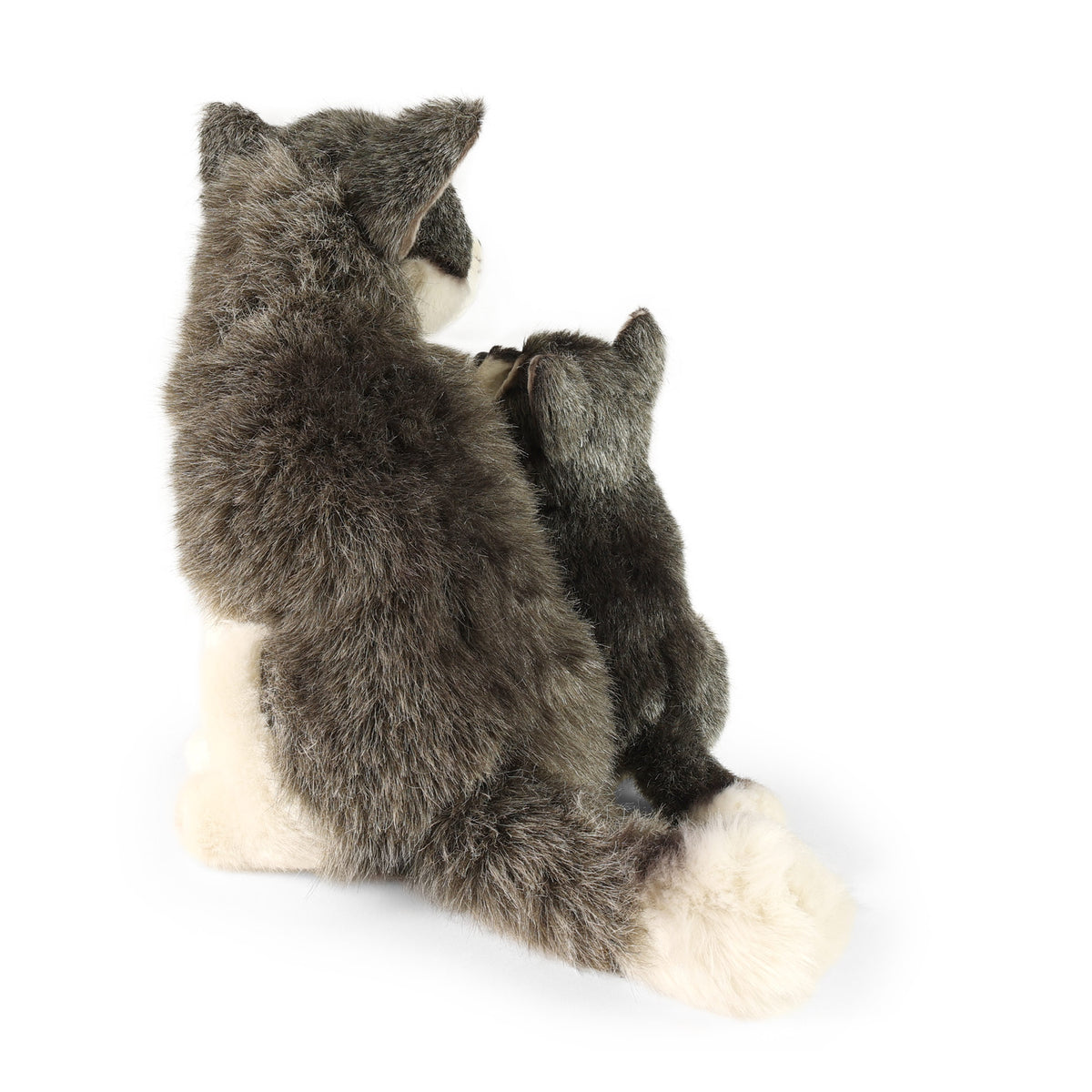 Eco-friendly plush wolf with cub 27 cm