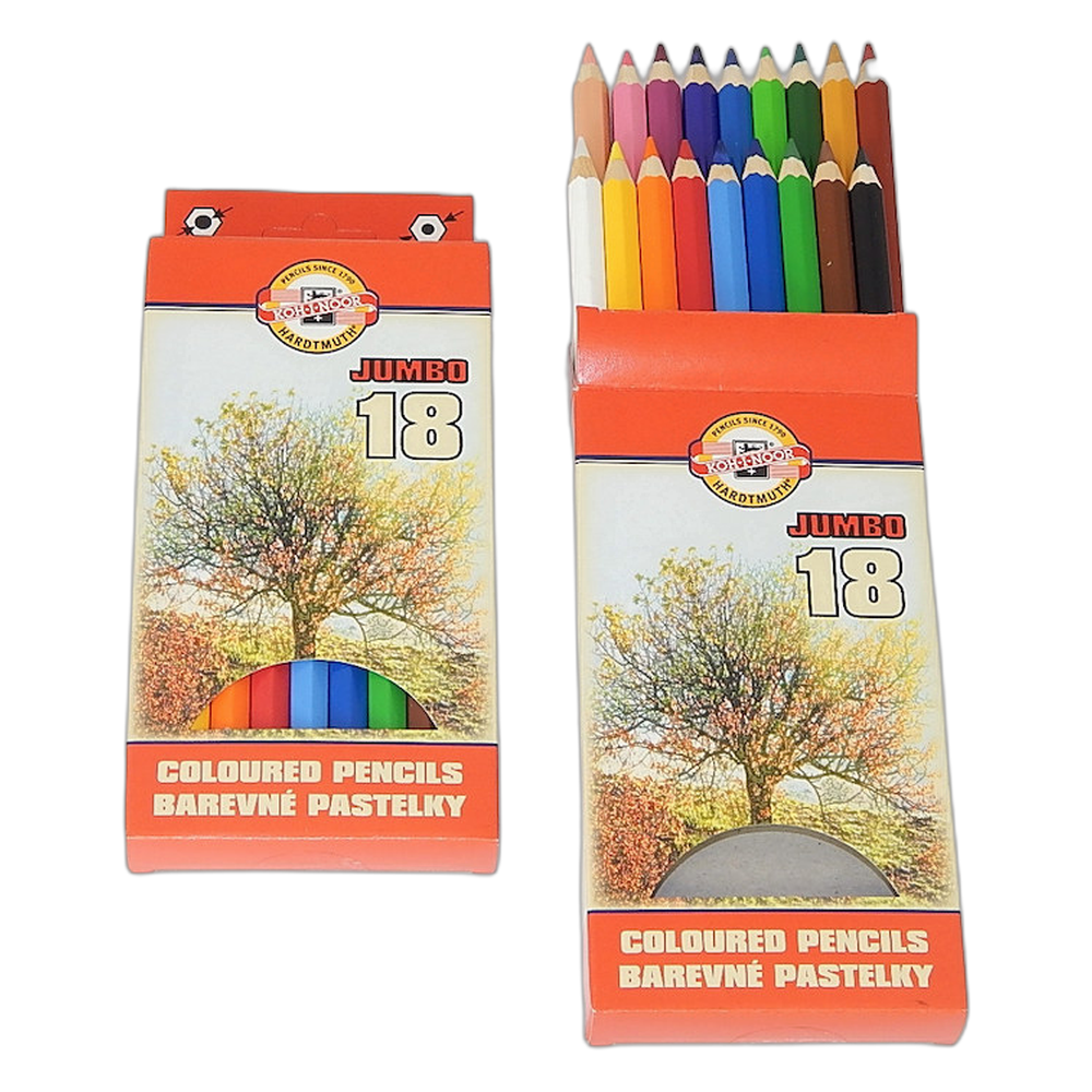 Koh-i-Noor Jumbo Hexagonal Coloured Pencils 18