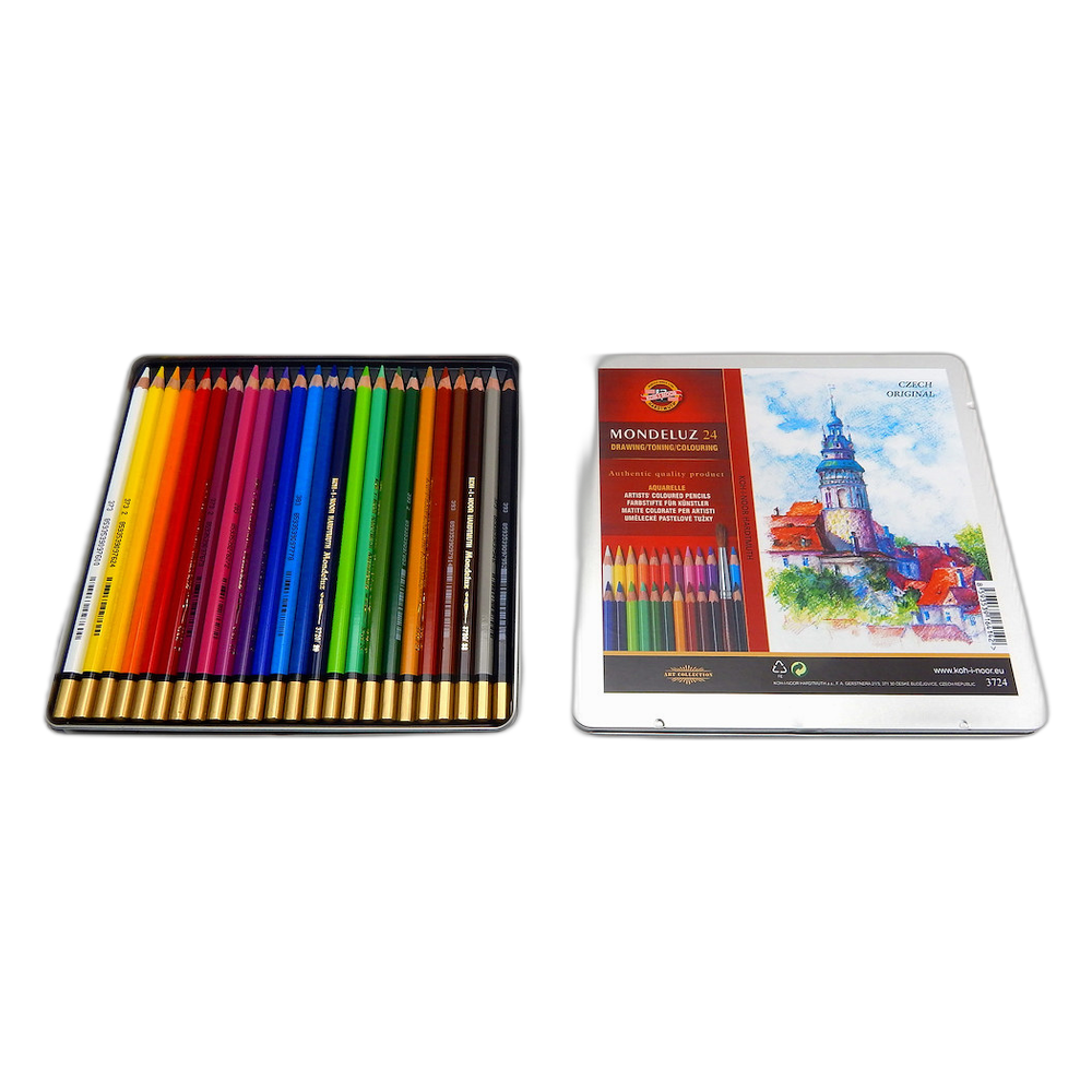 Koh-i-Noor Mondeluz Aquarell Pencils 24 in Tin Krumlov Edition