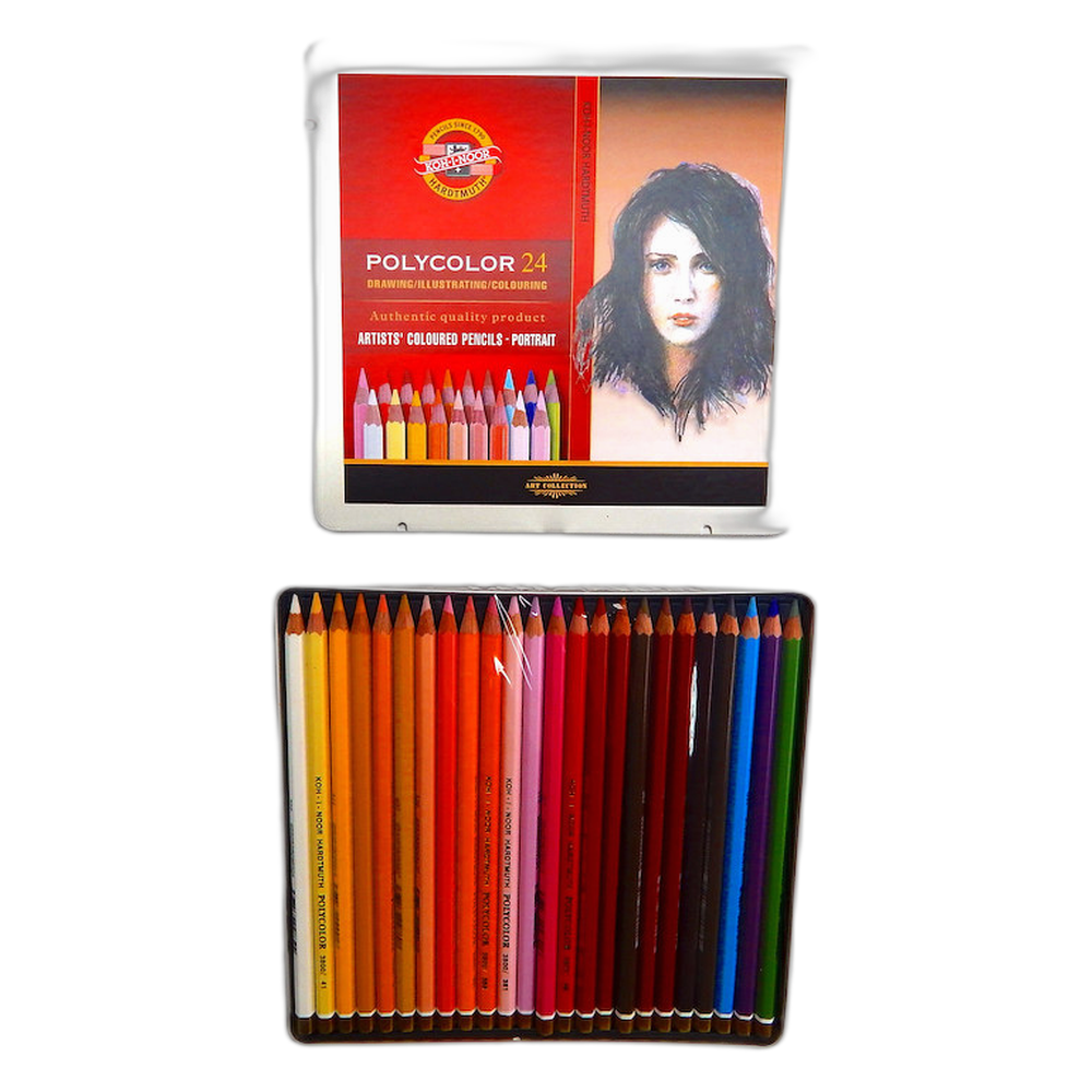 Koh-i-Noor Polycolor Artist Pencils 24 Portrait Shades in Tin