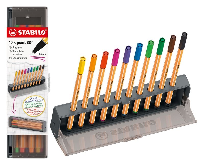 Stabilo Point 88 Fineliner Click Set of 10