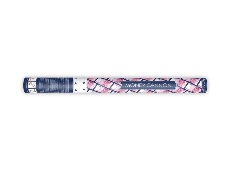 Party confetti cannon 60 cm, 500 EUR banknotes