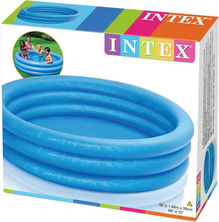 Blue inflatable pool 168 x 38 cm