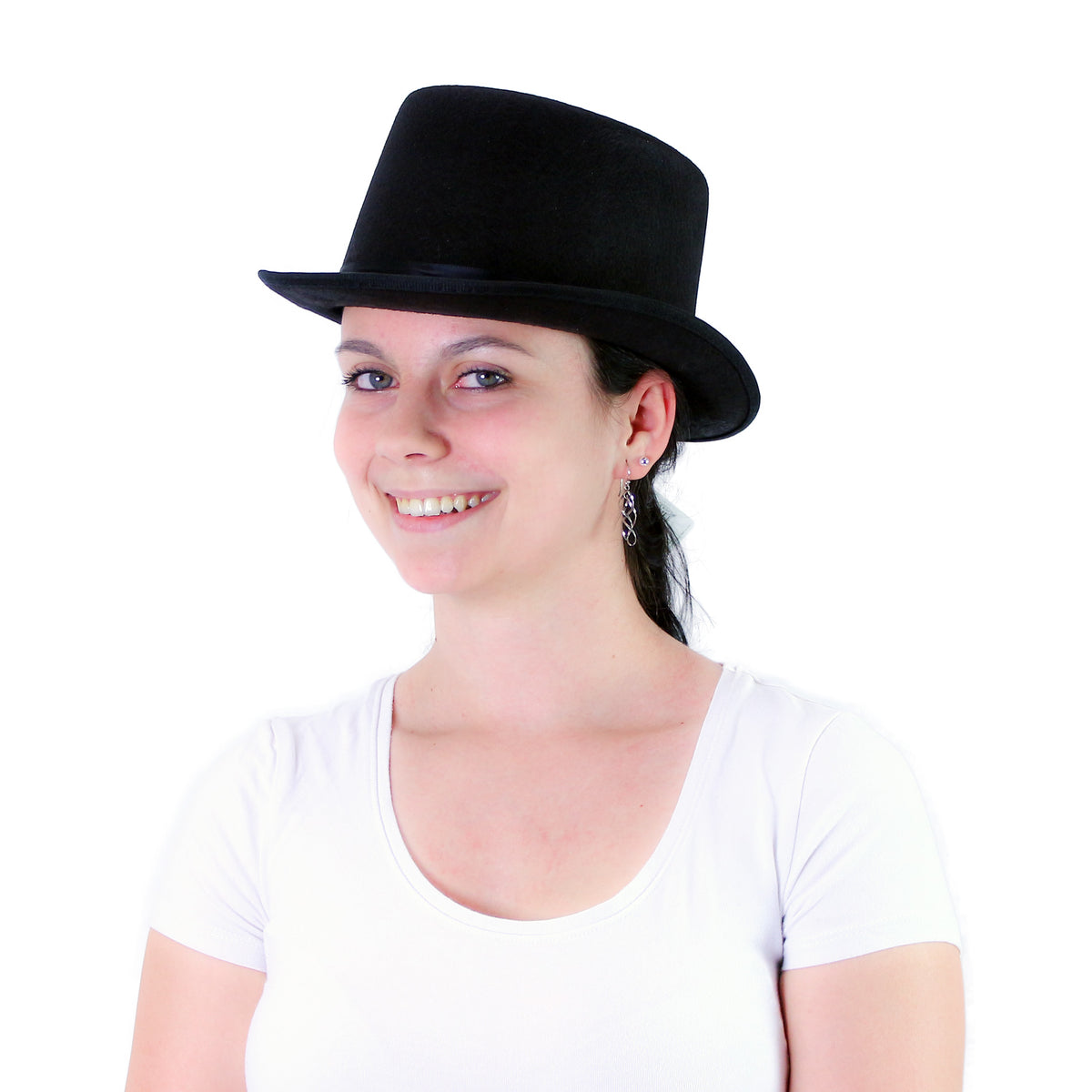 Black top hat for adults 12 cm